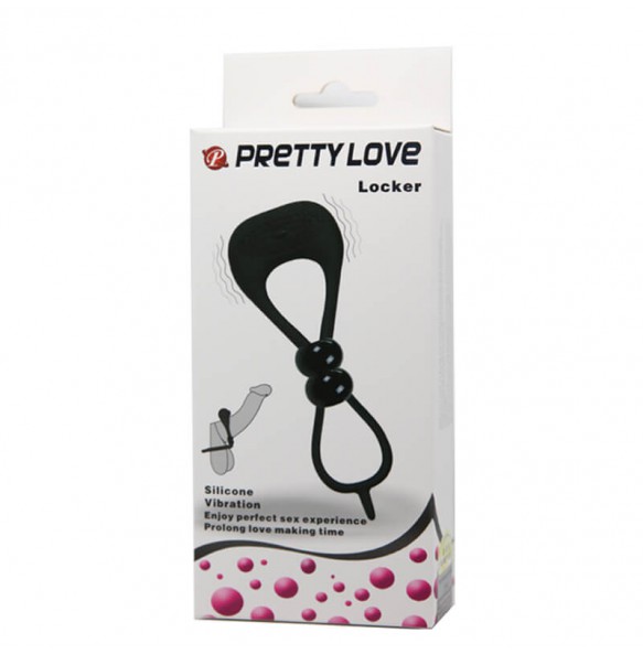PRETTY LOVE - LOCKER 8 Shape Adjustable Cock Ring (Battery - Black)